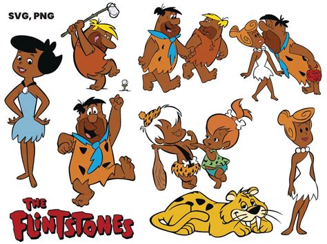 African Flintstones Svg Cut Files African Flintstones Vector Clipart