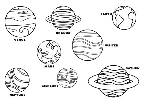 Système Solaire Les huit planètes Coloriages de l Espace Planètes