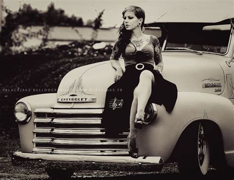 Pin Up On A Old Car Via Adrianne Brassington Truck Tattoo Pinup