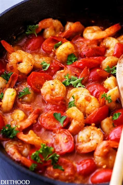 Quick Spicy Garlic Shrimp And Tomatoes Sauté Diethood