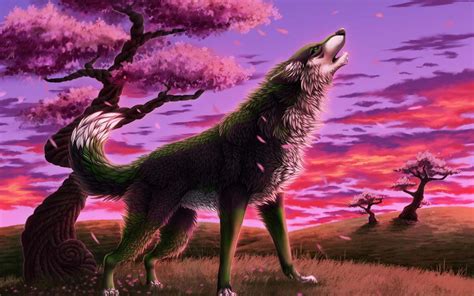 Anime Wolf Howling Wallpapers Wallpaper Cave