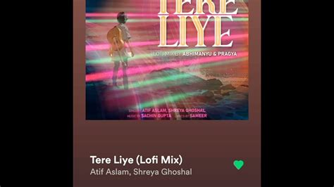 Tere Liye Lofi Mix Song Atif Aslam And Shreya Ghoshal Youtube