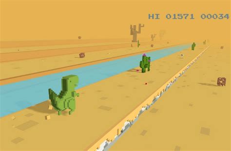 Chrome 断网提示页上的 T Rex Runner 游戏重生：3d 版来了 软餐