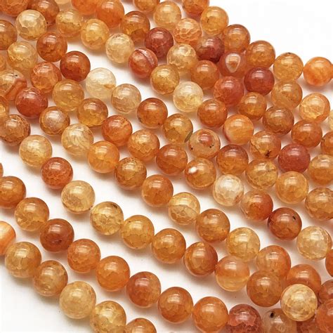 Orange Agate Round Beads 8mm 10mm Gemstone Beads Full Strand Etsy