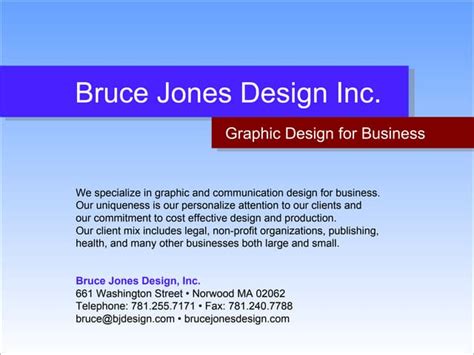 Bruce Jones Design Graphic Design Projects And Samples Ppt