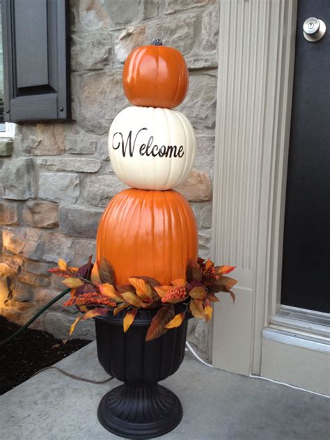 Pumpkin Topiary I Made Pumpkin Topiary Dollar Tree Pumpkins