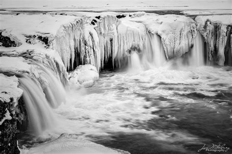 Frozen Godafoss Waterfall Iceland Jim Waterbury Photography
