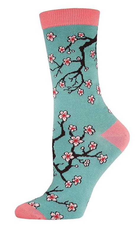 Bamboo Cherry Blossoms Crew Socks Womens Knock Your Socks Off