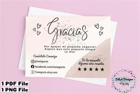 Gracias Card Tarjetas De Agradecimiento Customizable Thank Etsy México