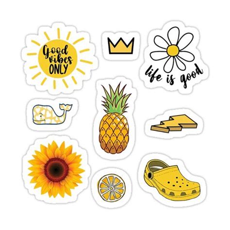 Yellow Pack Sticker By Sifasunny In 2021 Cute Laptop Stickers Poster