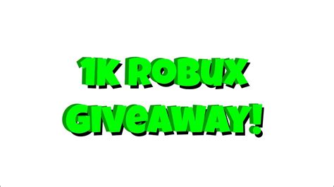 1k Robux Giveaway 😄 Youtube