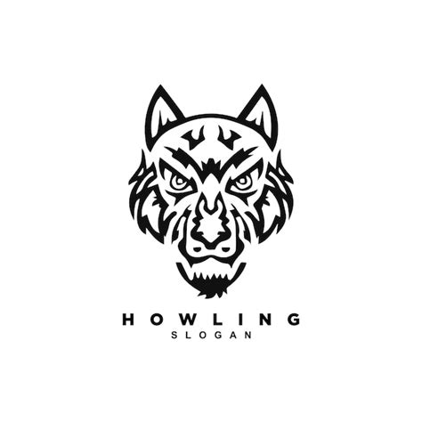 Premium Vector Abstract Howling Wolf Logo Design Vector Illustration