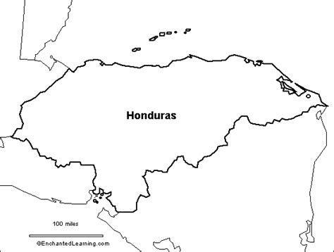 Honduras Map Coloring Page