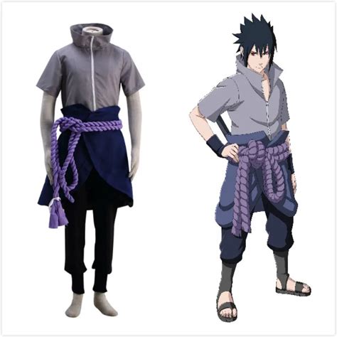 Anime Naruto Cosplay Costume Sasuke Uchiha Ninja Sasuke Jacket Pant