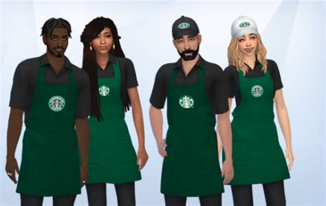 Mod The Sims Starbucks Coffee Uniforms Cap