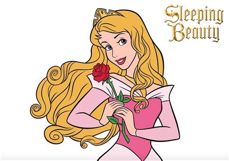 Princess Aurora Holding Her Beautiful Red Rose In Sleeping Beauty