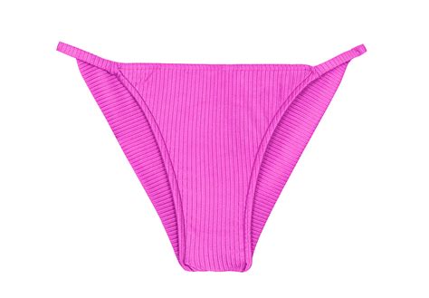 Textured Pink Magenta Cheeky Bikini Bottom With Thin Sides Bottom