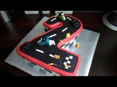 First birthday cakes for boys. Racing Cars Cake For 2 Year Old Birthday Boy - YouTube