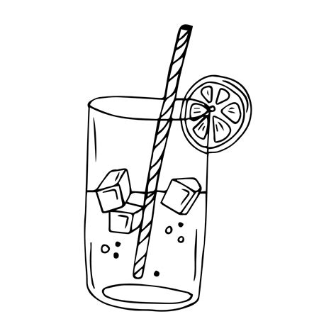 Cup With Lemonade Sketch For Your Design Vector Illustration