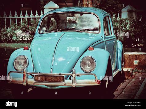 Original Blue Volkswagen Beetle Vintage Car Stock Photo Alamy