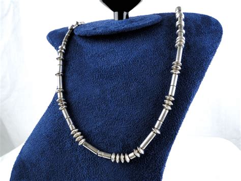 Navajo Sterling Silver Beads Handcrafted Necklace Sold Sedona By
