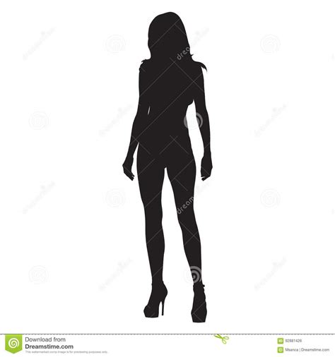 Slim Woman With Long Legs Standing Stock Vector Illustration Of Human