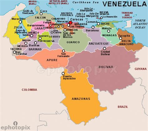 Venezuela Provinces Map Provinces Map Of Venezuela Venezuela