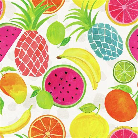 Tutti Frutti Pattern Iiia Poster By Farida Zaman Canvas Art Prints