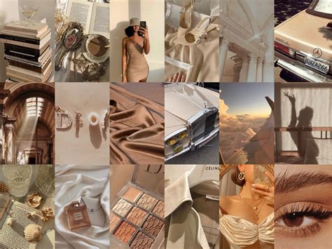 60 Beige Brown Aesthetic Photo Wall Collage Kit Boujee Etsy In 2021