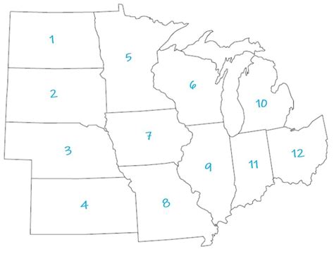 Midwest State Locations Diagram Quizlet