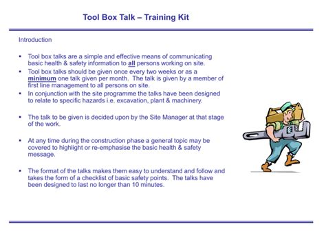 Tool Box Talks For Construction And Building