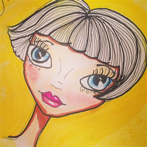 Big Eyed Whimsical Girl Painting