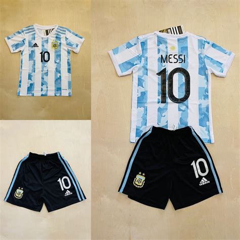 Messi 10 Argentina Youth Home Soccer Jersey Set For Kids Etsy