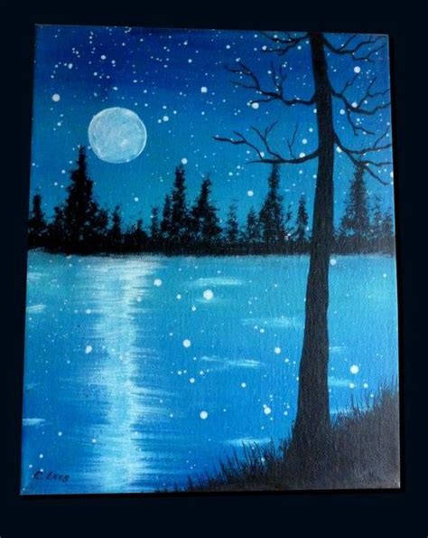 Illustration Moon 19 Easy Canvas Painting Ideas To Take On