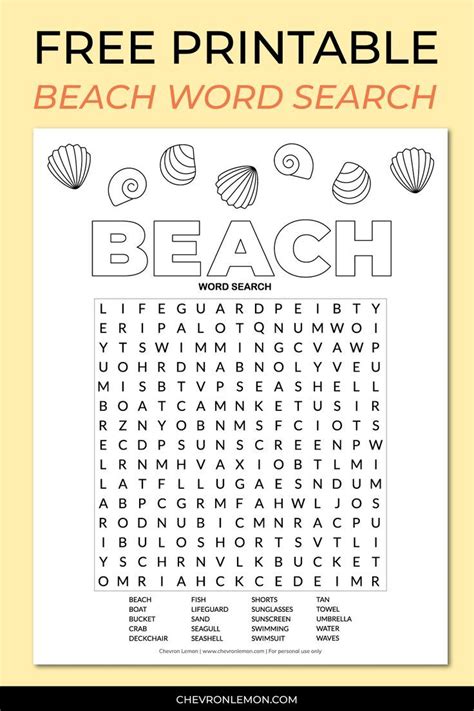 Free Printable Beach Word Search Puzzle In 2023 Beach Words Fun