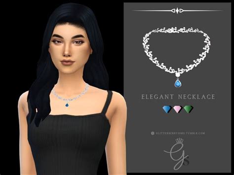Elegant Necklace Glitterberry Sims Sims Mod Earrings Sims 4 Cc Finds