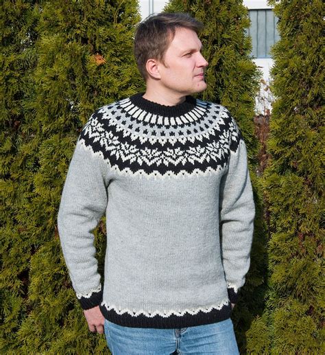 Afmæli Icelandic Lopapeysa Nordic Wool Sweater Hand Knitted Wool Pullover Custom Knit