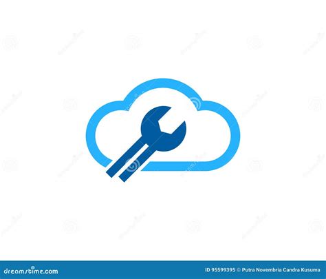 Cloud Fix And Repair Icon Logo Design Element Stock Vector