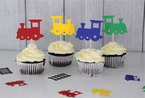 Train Cupcake Toppers Train Birthday Party Chugga Chugga Two Two