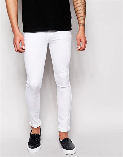 Lyst Dr Denim Jeans Kissy Low Spray On Extreme Super Skinny White In