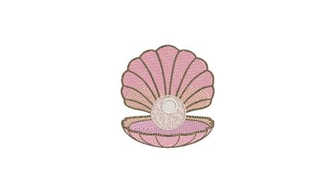Pink Pearl Shell Machine Embroidery File Design 4x4 Inch Etsy
