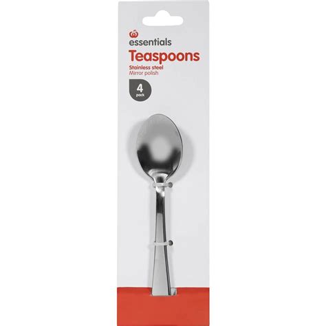 Essentials Cutlery Stainless Steel Teaspoon 4 Pack Woolworths