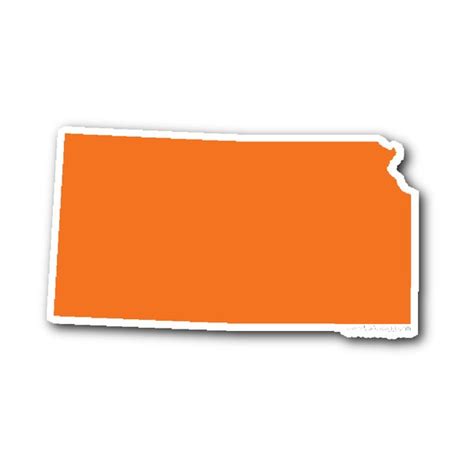 Kansas State Shape Sticker Outline Oragne Kansas State Shapes
