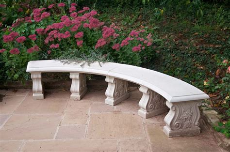 Double Curved Stone Garden Bench Seat 54 Inch Haddonstone