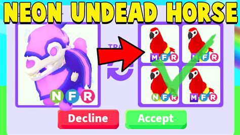 Trading Neon Undead Jousting Horse In Adopt Me Youtube