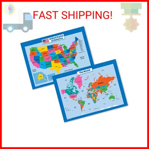 Palace Curriculum World Map And Usa Map For Kids 2 Poster Set