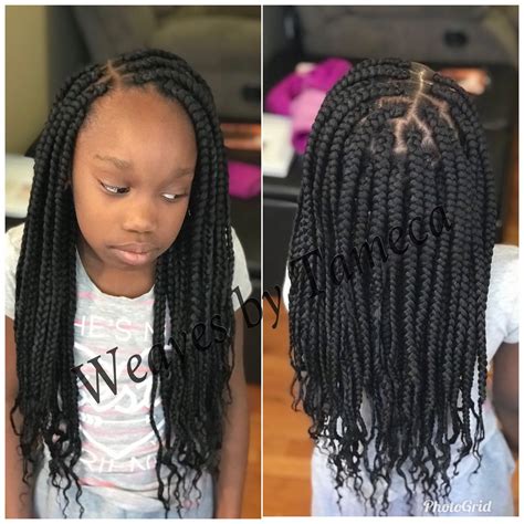 You can make various hairstyles even for short hair. Kids box braids #blackgirlshairstylesbraids | Kid braid ...
