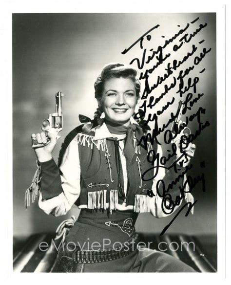 gail davis signed 8x10 repro still 80s great portrait as tv s annie oakley with two guns