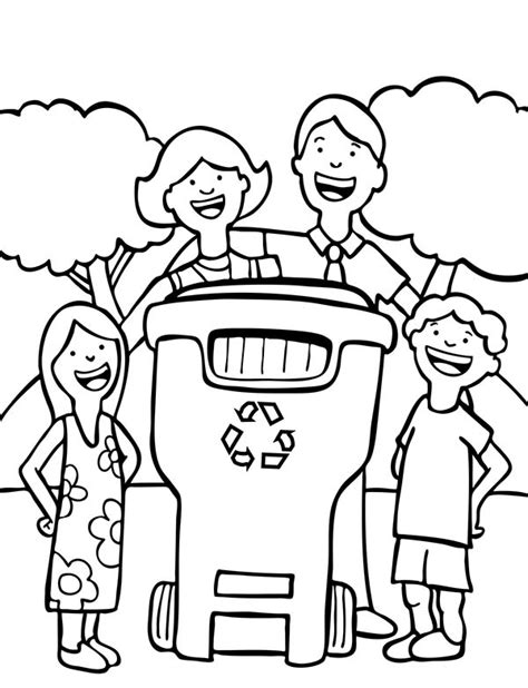 500 x 500 file type: A Family Recycling Thing Coloring Page | Coloring Sky