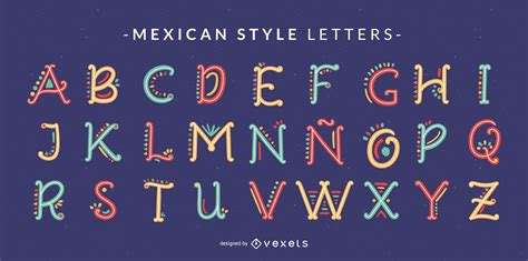 Conjunto De Letra Del Alfabeto Doodle De Estilo Mexicano Descargar Vector